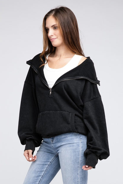 BIBI Stitch Detailed Elastic Hem Hoodie Sweatshirt