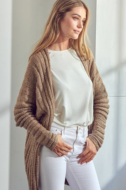 E LUNA Chunky Open-front Knit Sweater Cardigan