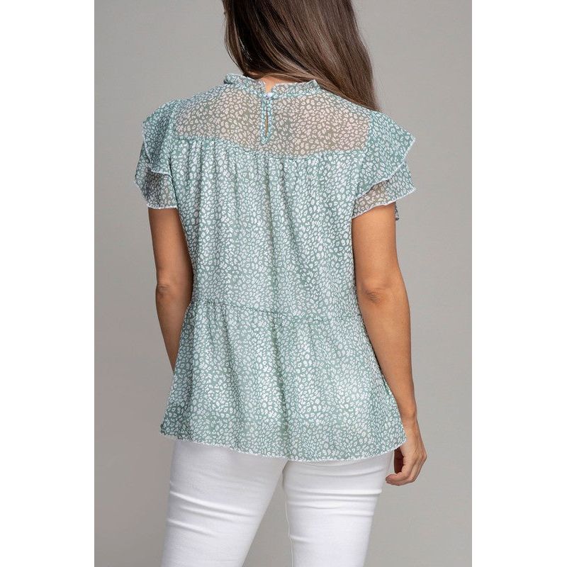 NUVI APPAREL Tiered chiffon blouse