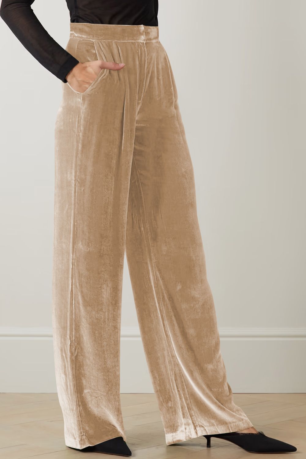 DOUBLE TAKE Loose Fit High Waist Long Pants with Pockets