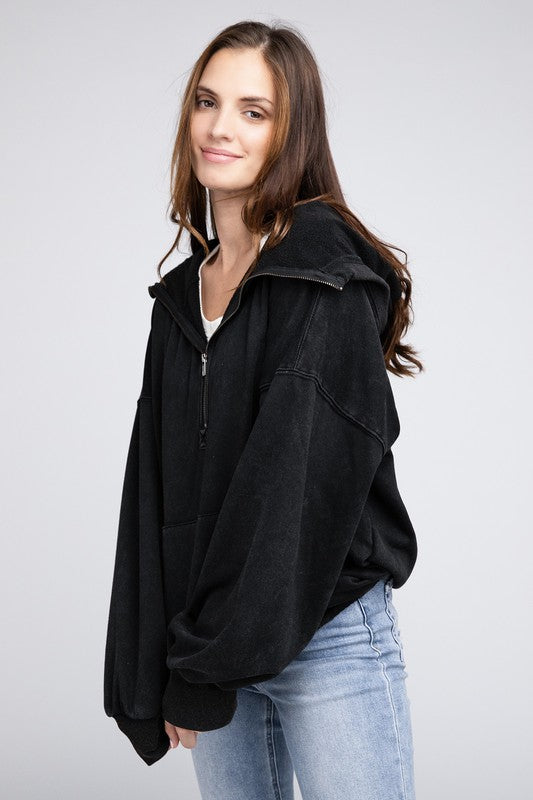 BIBI Stitch Detailed Elastic Hem Hoodie Sweatshirt