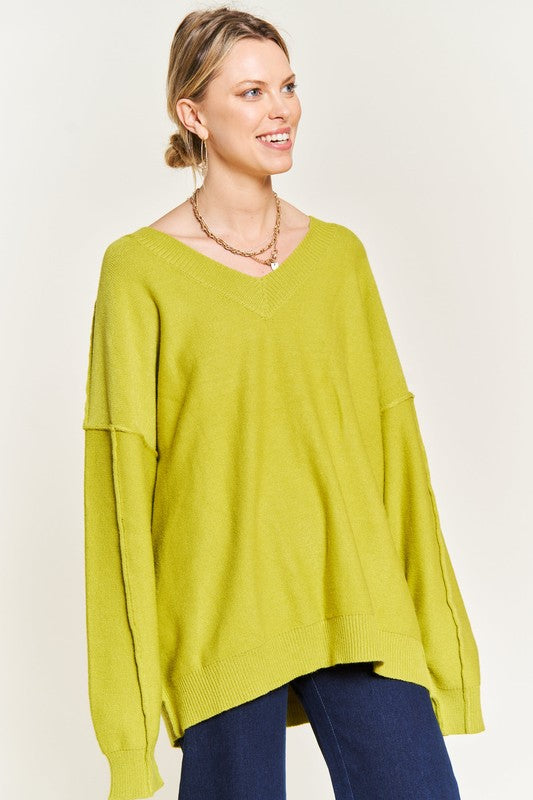 JADE by JANE V-neck Oversized Plus-size Sweater