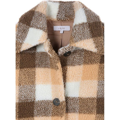 LILOU Plaid sherpa jacket with pockets