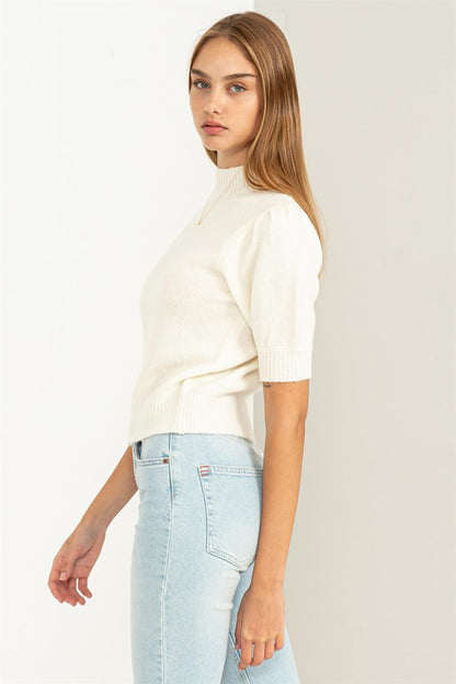 HYFVE Lovely Embrace Puff Sleeve Sweater Top