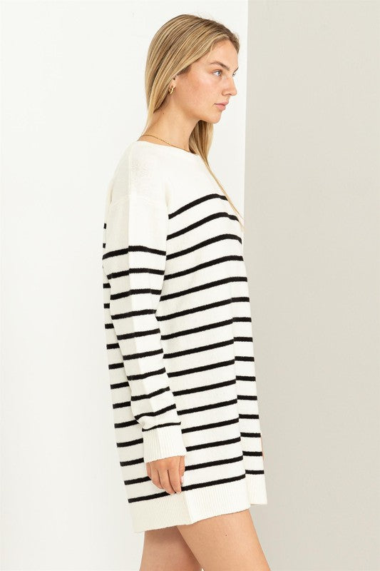 HYFVE Casually Chic Striped Sweater Dress