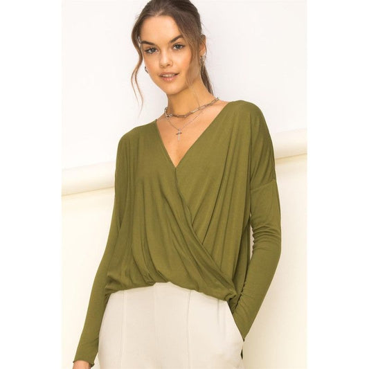 HYFVE Enticing Long Sleeves Surplice Top