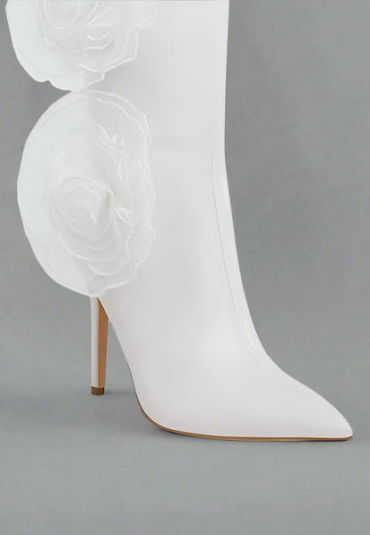 RAG & Co. Chinkara Sheer Big Rose Detail Long Boots