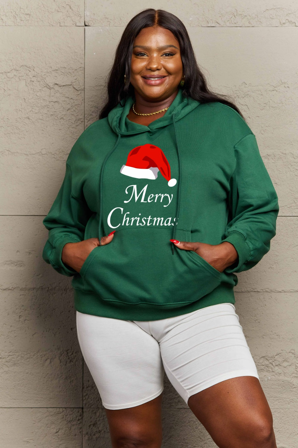 SIMPLY LOVE Full Size MERRY CHRISTMAS Graphic Hoodie