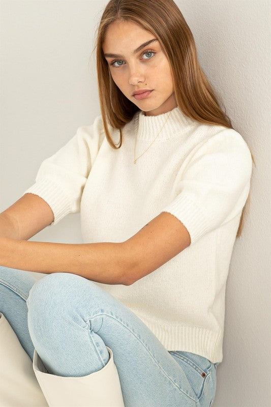 HYFVE Lovely Embrace Puff Sleeve Sweater Top