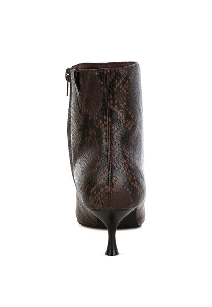 RAG & Co. Thymus Snake Print Kitten Heel Boots