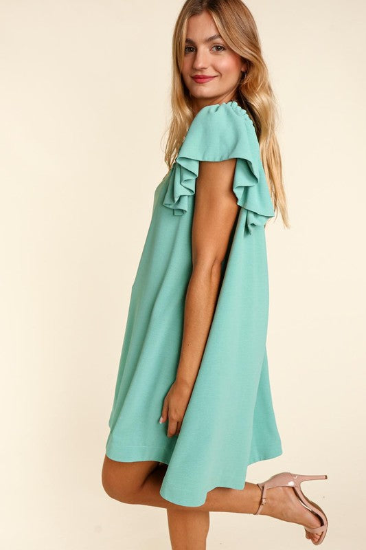 HAPTICS Woven Ruffle Sleeves with Side Pocket