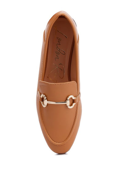 RAG & Co. Talula Horse bit Embellished Faux Leather Loafers