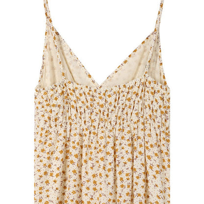 LILOU'S Yellow Printed sweet heart tank Summer dress