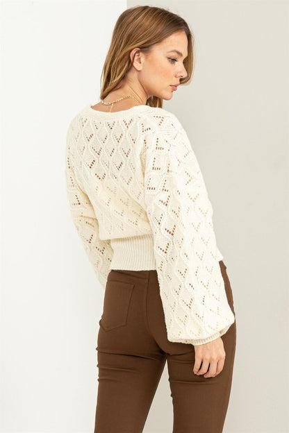 HYFVE Days Together Pointelle Sweater Cardigan