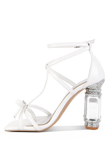 RAG Company Affluence T Strap Stone Encrusted Heeled Sandal