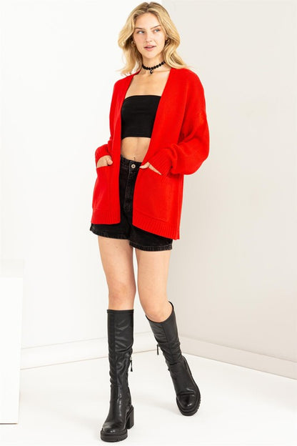 HYFVE True Story Open Front Cardigan Sweater