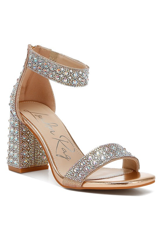 RAG & Co. Cady Rhinestones And Sequins Block Sandals