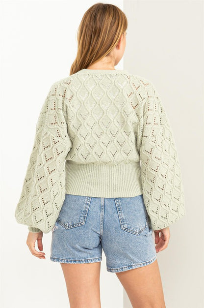 HYFVE Days Together Pointelle Sweater Cardigan