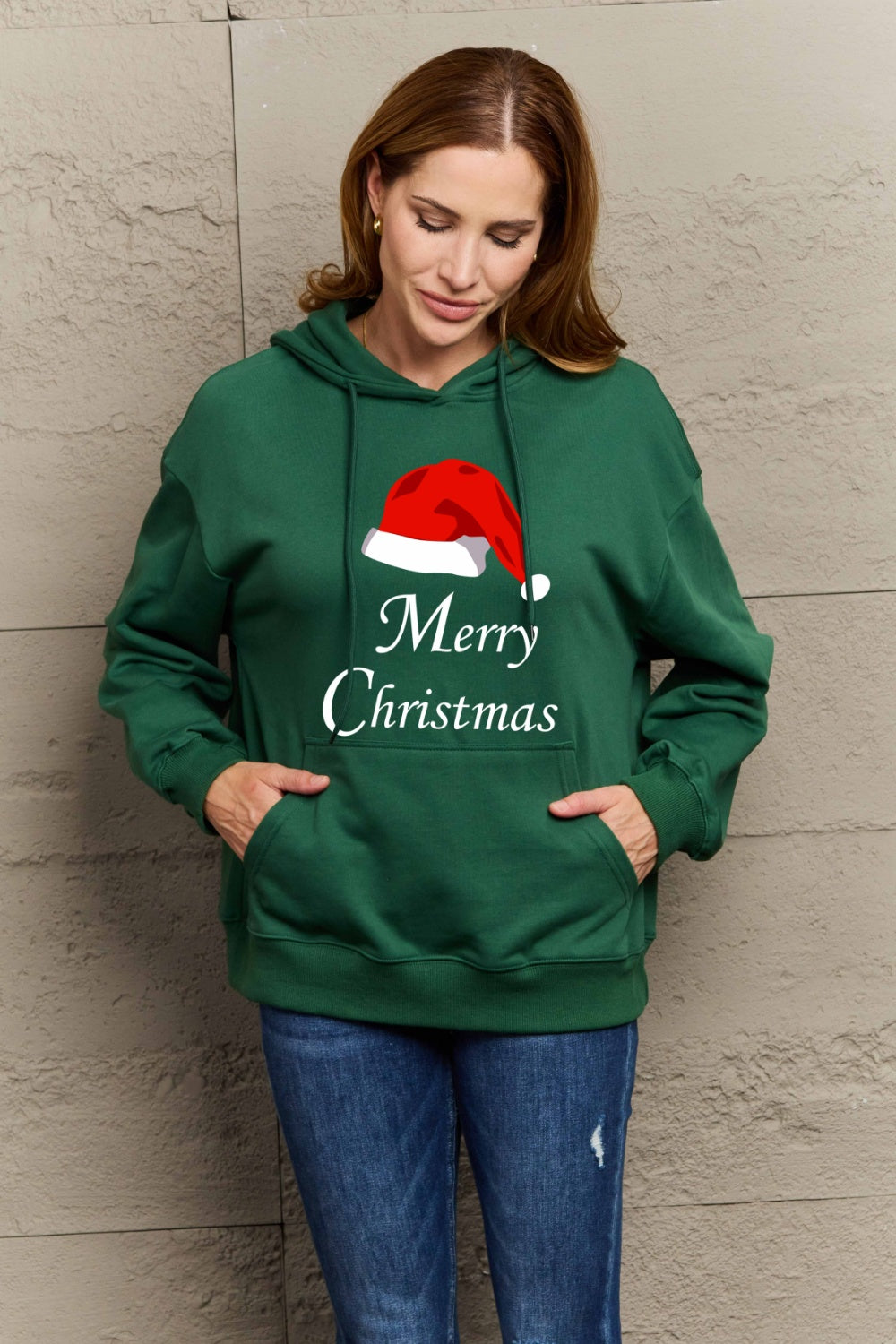 SIMPLY LOVE Full Size MERRY CHRISTMAS Graphic Hoodie