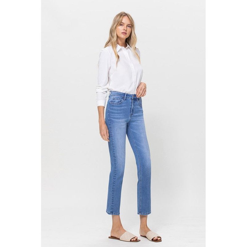 High Rise Stretch Crop Slim Straight