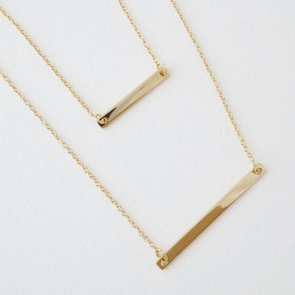 HONEYCAT Double Layered Bar Necklace