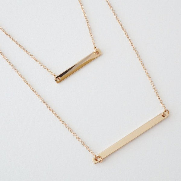 HONEYCAT Double Layered Bar Necklace