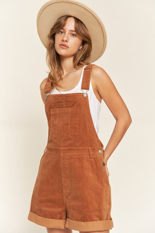 JADE by JANE Corduroy Adjustable Shoulder Straps Overall PLUS