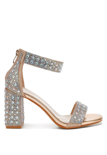 RAG & Co. Cady Rhinestones And Sequins Block Sandals