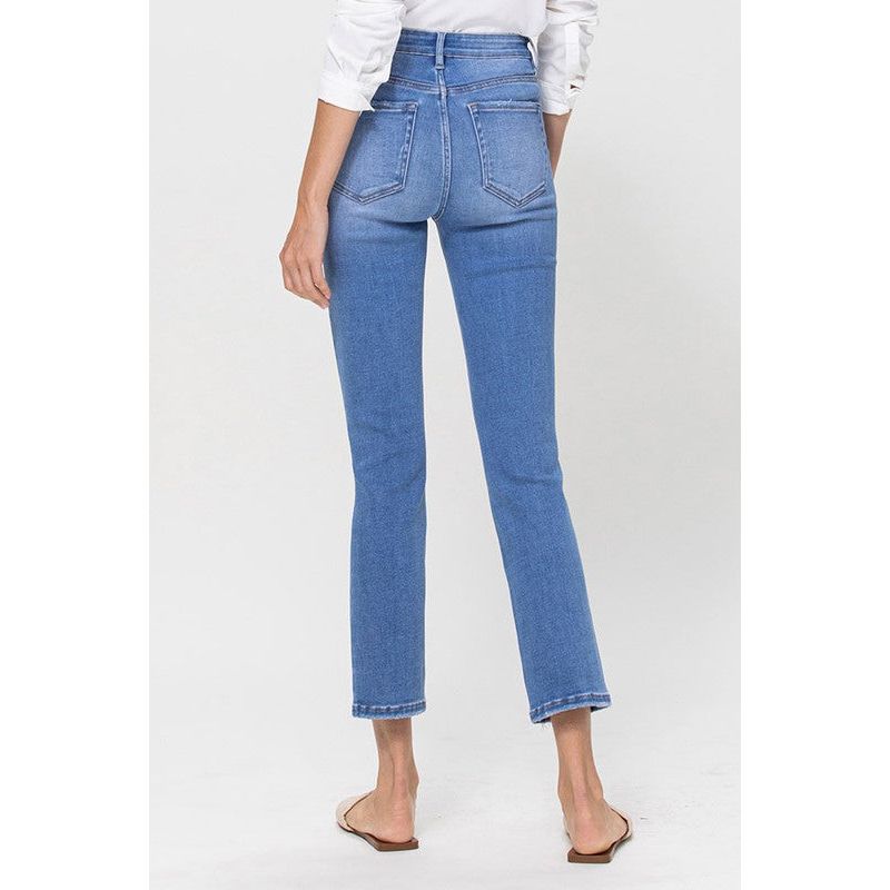 High Rise Stretch Crop Slim Straight