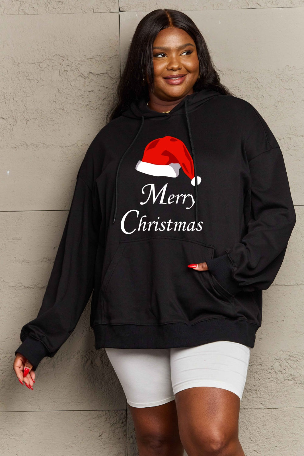 SIMPLY LOVE Full Size MERRY CHRISTMAS Graphic Hoodie