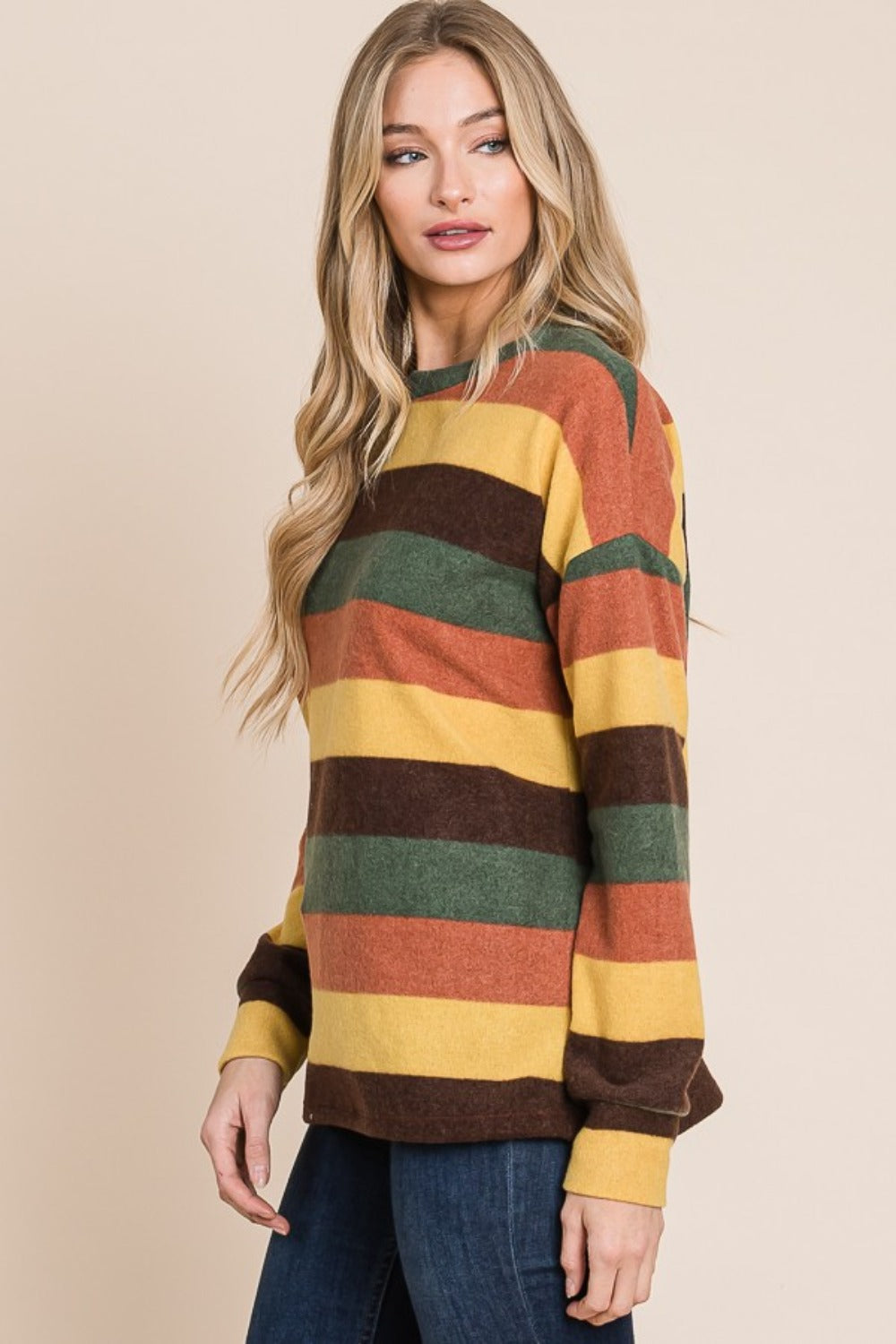 BOMBOM Fall Multi-Color StripedTop