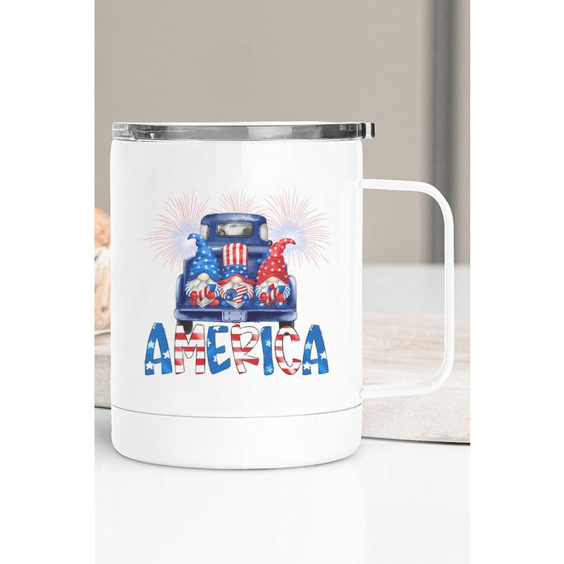 CALI Patriotic America 3 Gnomes Travel Mug