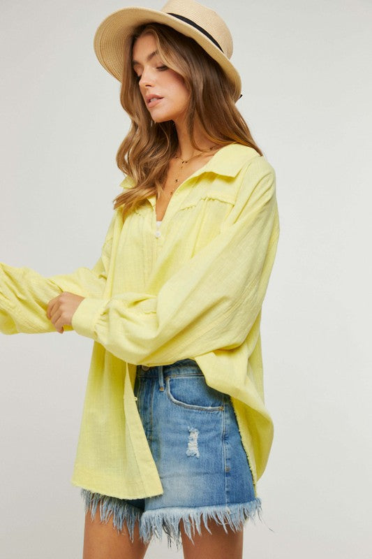 DAVI & DANI Button Down Relaxed Fit Shirt