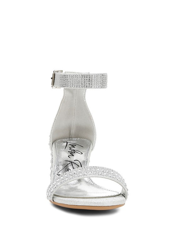 RAG & Co. Twerky Rhinestones Embellished Block Sandals