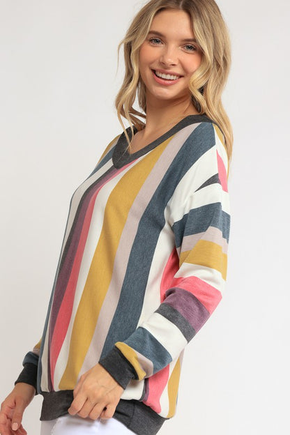 WIDE V NECK SWEATSHIRT