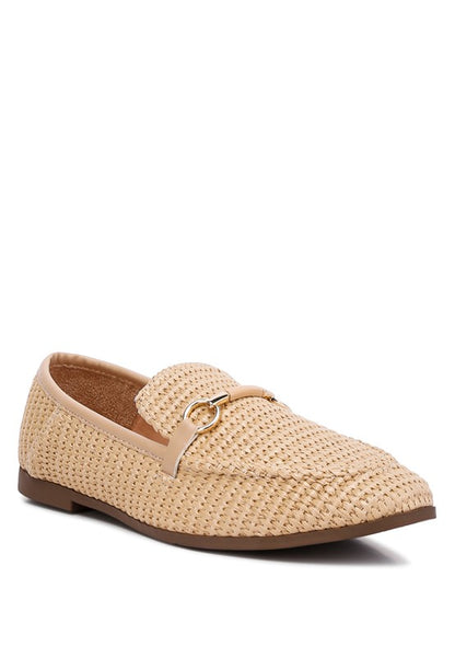 RAG & Co. Asher Horse-bit Embellished Raffia Loafers