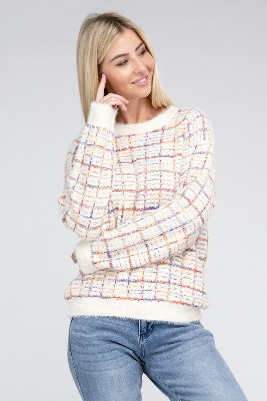 NUVI APPAREL Textured Fancy Knit Sweater