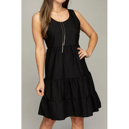 NUVI APPAREL Sleeveless Tiered Dress