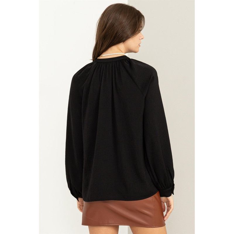 HYFVE " Try to Keep up" Long Sleeve Ruffled Blouse