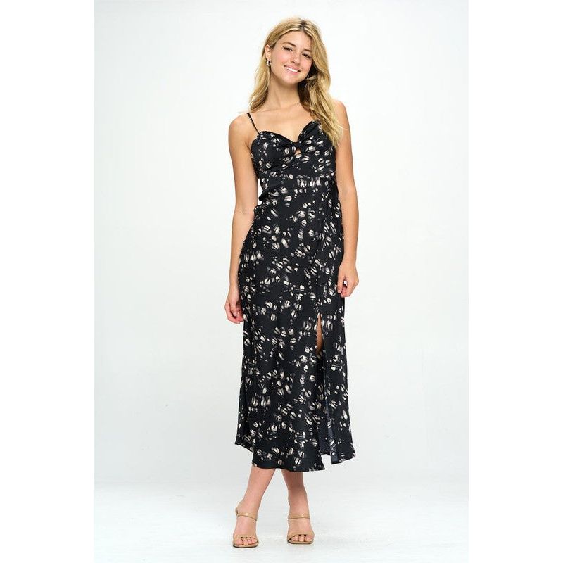 ONE & ONLY COLLECTIVE Printed Satin Tank High Split Dress