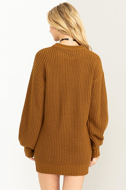 HYFVE Cable-Knit Ribbed Mini Sweater Dress