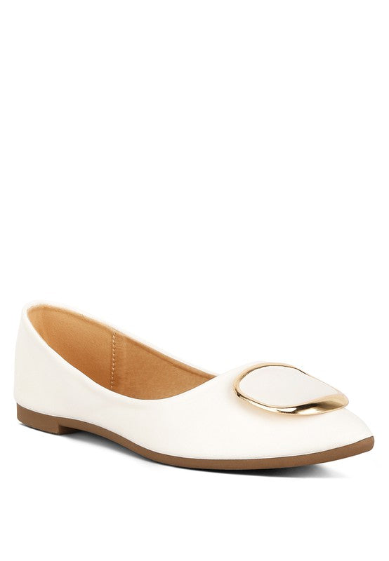 Karder Brooch Detail Ballet Flats