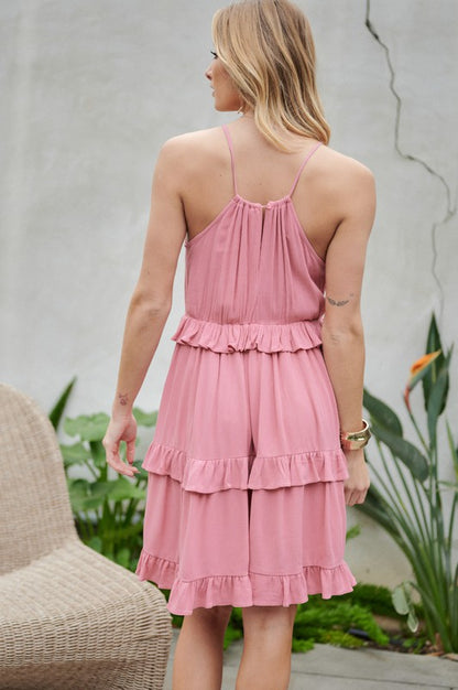 DAVI & DANI Casual Ruffle Sleeveless Mini Summer Dress