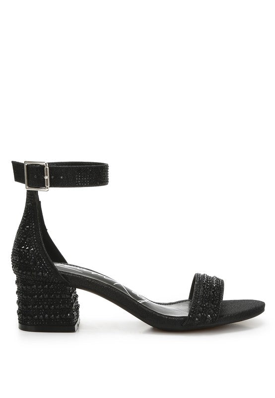 RAG & Co. Twerky Rhinestones Embellished Block Sandals