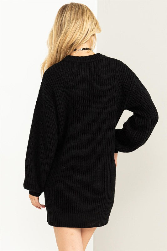 HYFVE Cable-Knit Ribbed Mini Sweater Dress