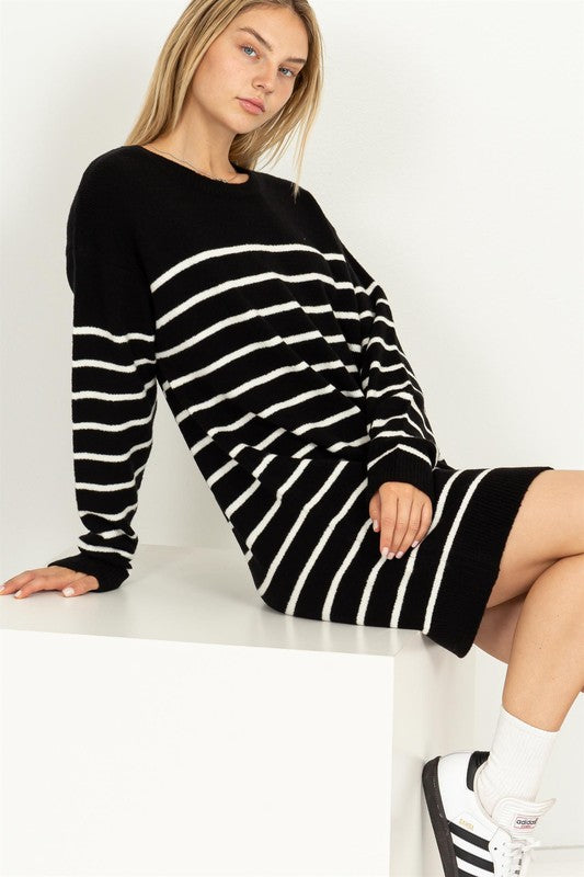 HYFVE Casually Chic Striped Sweater Dress