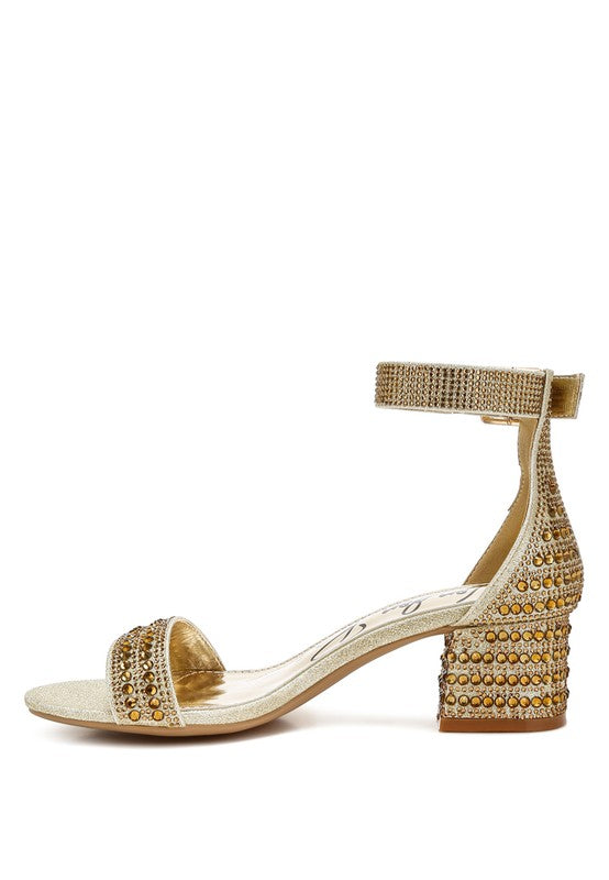 RAG & Co. Twerky Rhinestones Embellished Block Sandals