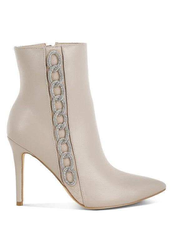 RAG & Co. Kalina Rhinestones Chain Detail Boots