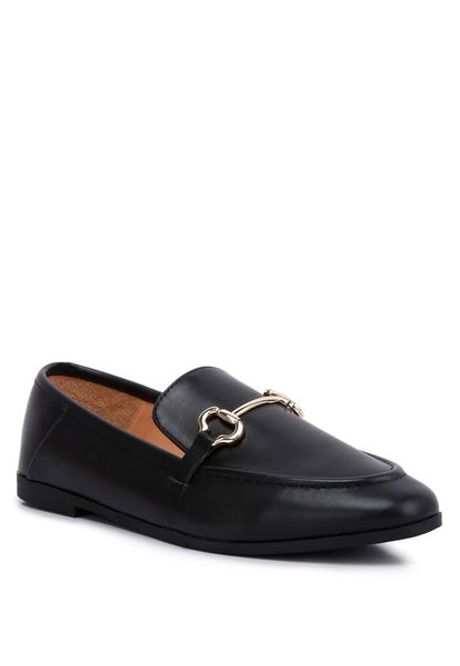 RAG & Co. Talula Horse bit Embellished Faux Leather Loafers