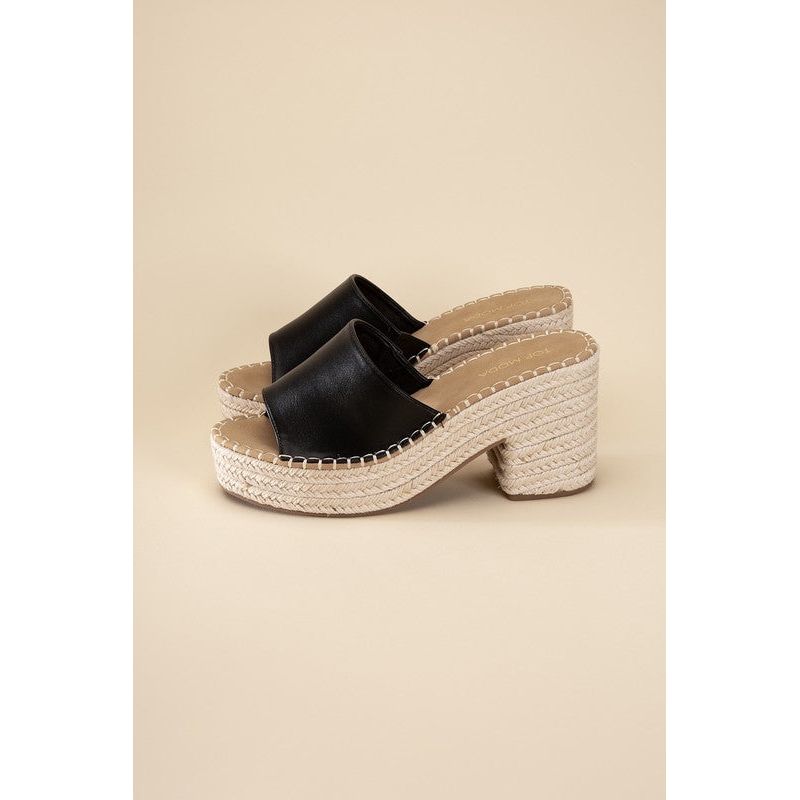 LOCK-1 ESPADRILLE MULE HEELS